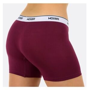 WOXER Baller Burgundy Boxer Shorts in Soft Model Fabric, Size: Medium